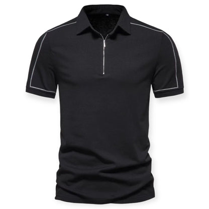 Camisa Hombre Manga Corta con Cremallera Ajuste Regular - Mavetta