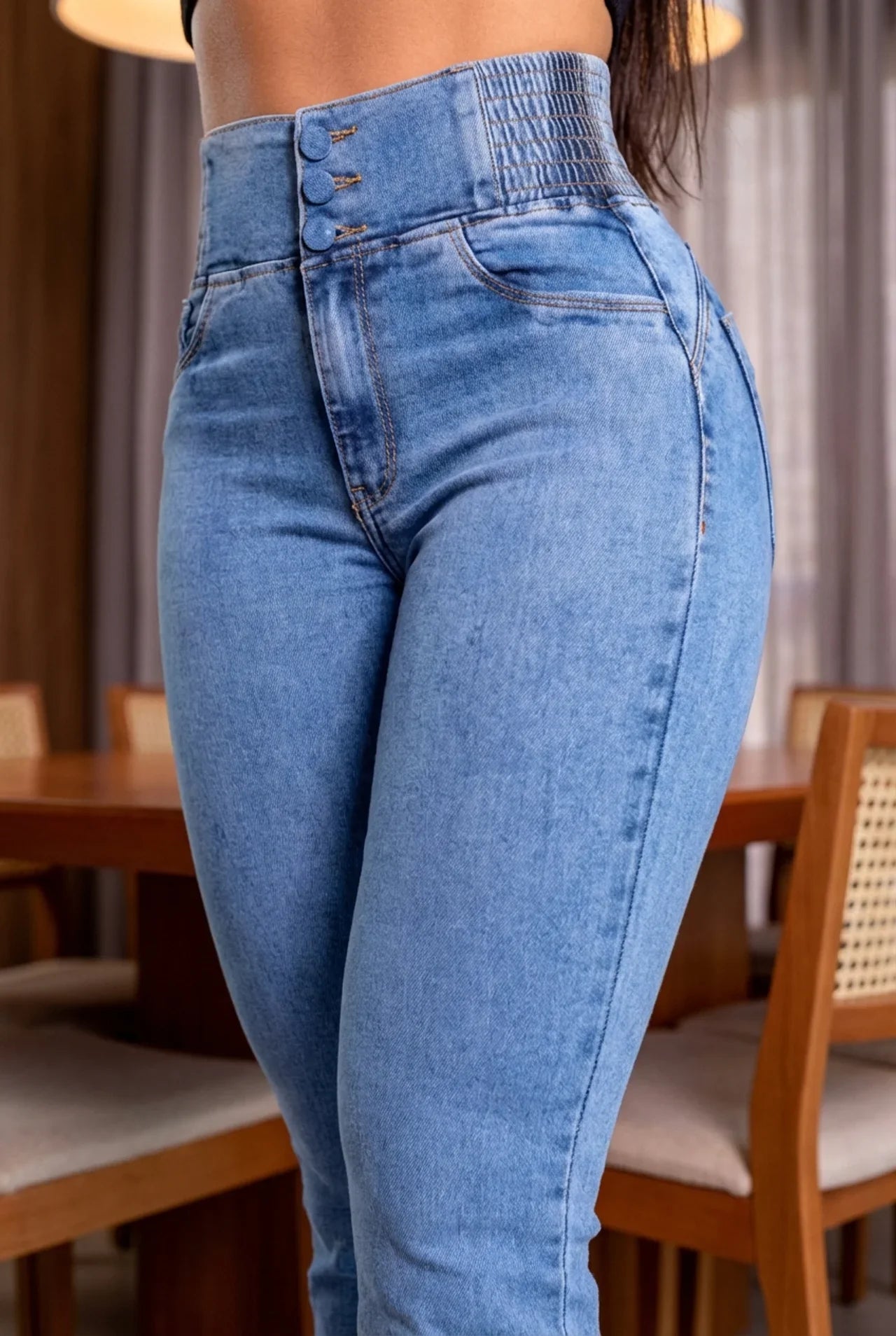 Pantalones Vaqueros Hombre Elásticos Corte Acampanado