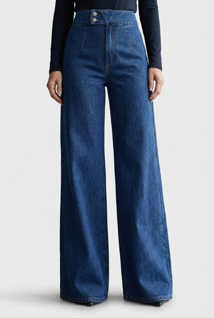 Pantalones Vaqueros Mujer Tiro Alto Corte Ancho - Mavetta