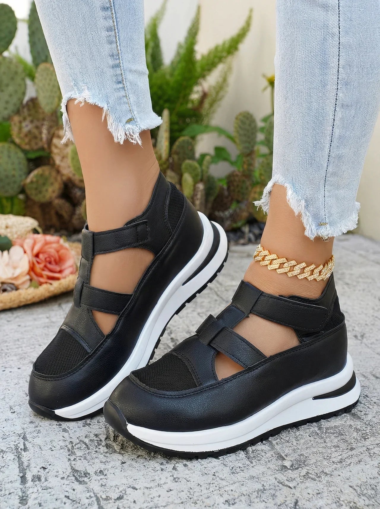 Sandalias Mujer con Ajuste Velcro
