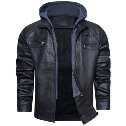 Chaqueta Hombre de Cuero Exterior con Capucha - Mavetta