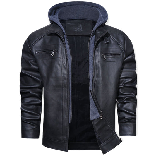 Chaqueta Hombre de Cuero Exterior con Capucha - Mavetta