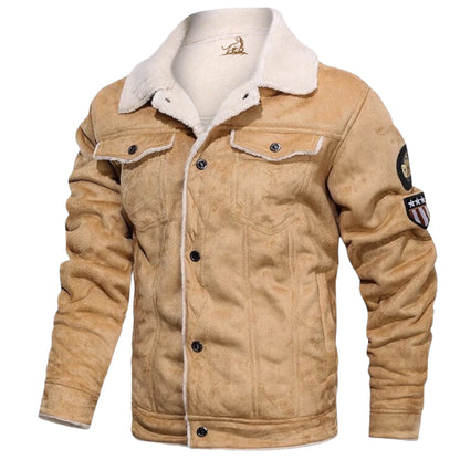 Abrigo Hombre estilo Retro con Forro de Felpa