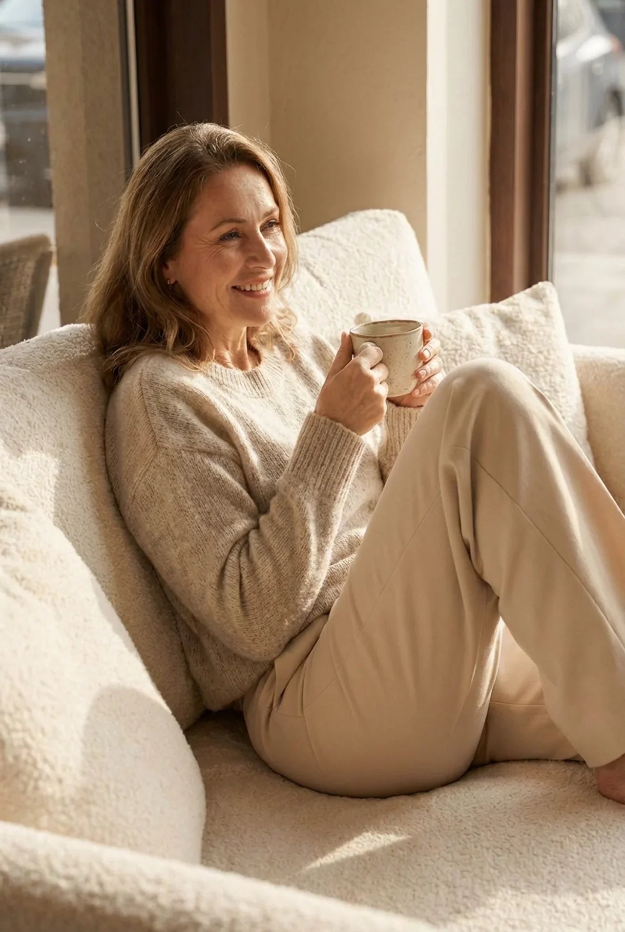 Pantalones Mujer Traje Cintura Alta Ajuste Recto