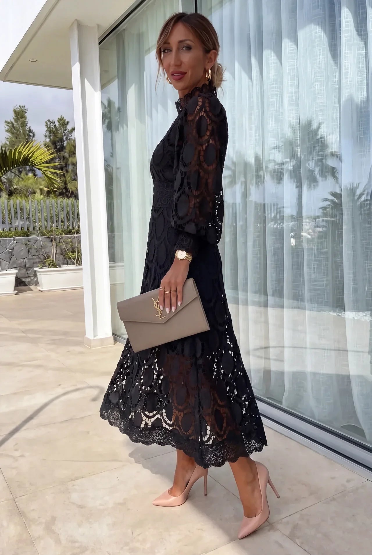 Vestido Mujer de Encaje Ajuste Romántico