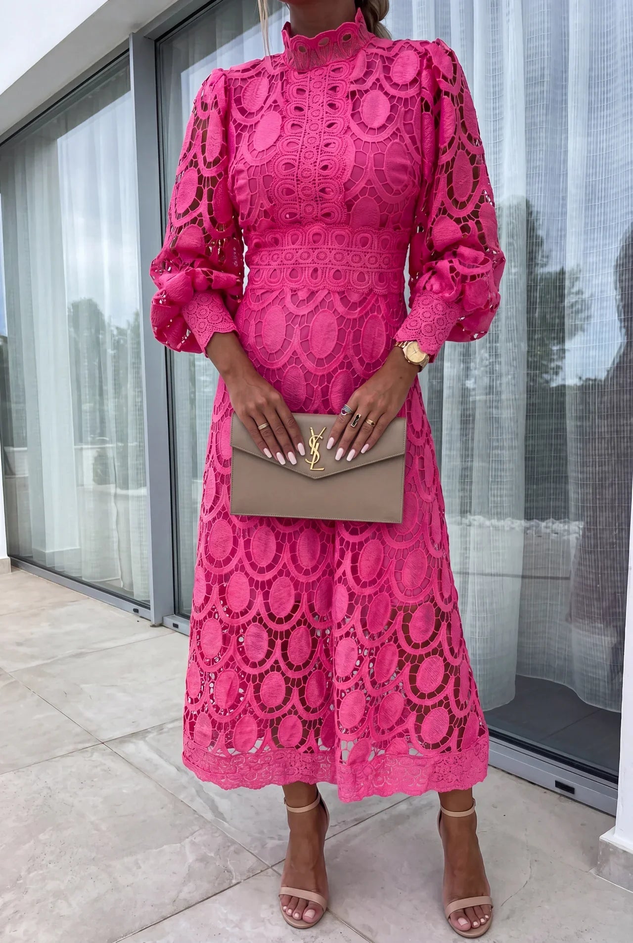 Vestido Mujer de Encaje Ajuste Romántico