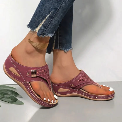 Sandalias Mujer Cuña Comodas Soporte Ergonomico