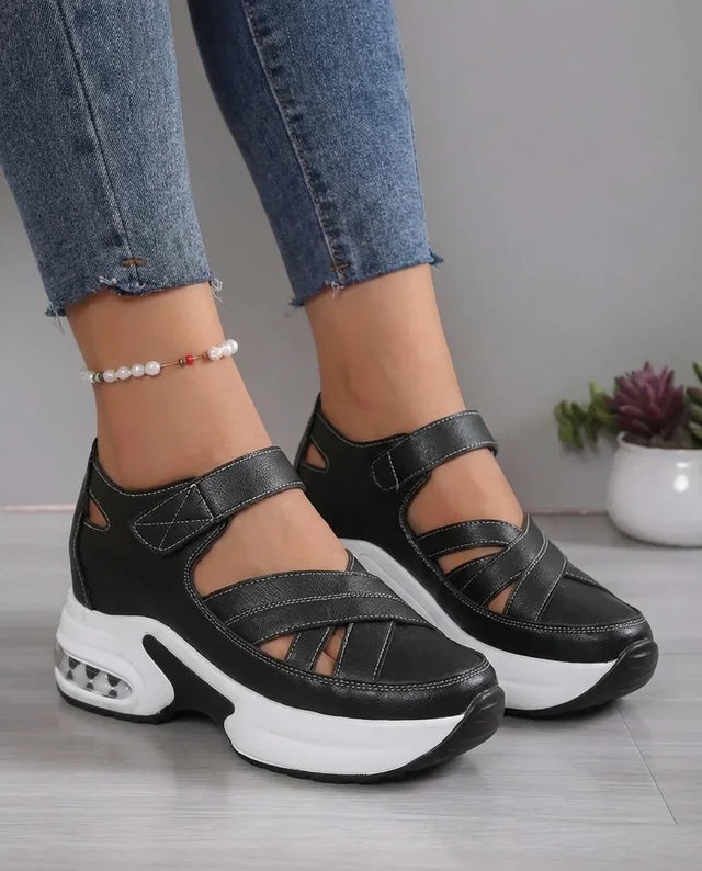 Sandalias Plataforma Mujer de Piel Calada - Mavetta