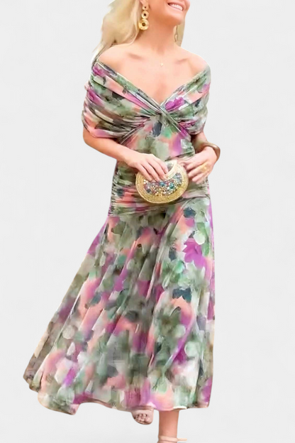 Vestido mujer escote en V cruzado falda fluida ligera