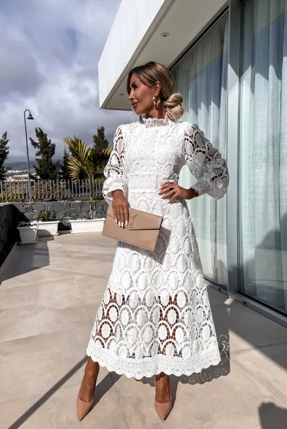 Vestido Mujer de Encaje Ajuste Romántico