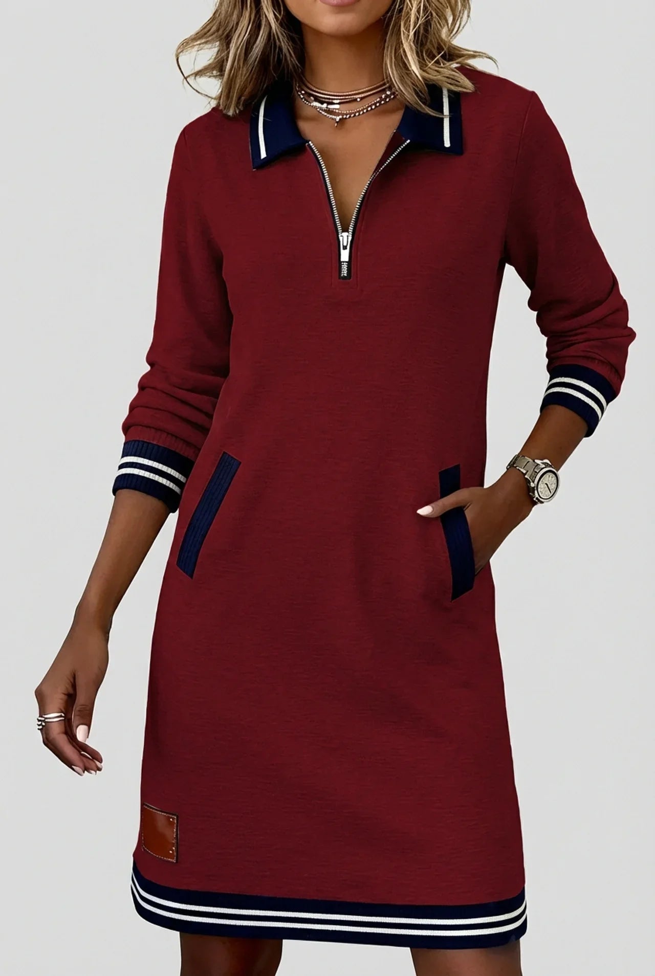 Vestido Elegante Mujer Ajuste Clásico