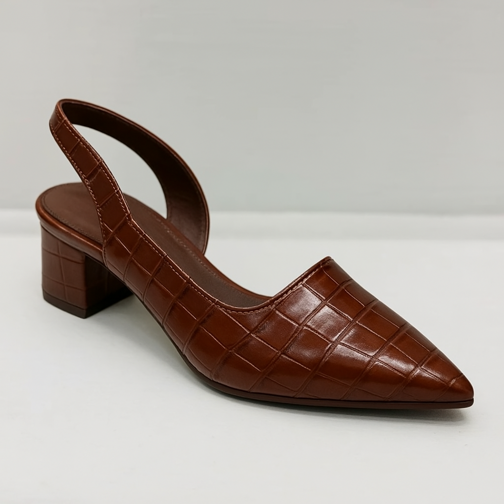 Zapatos Tacón Mujer de Piel Diseño Punta Afilada Comodos