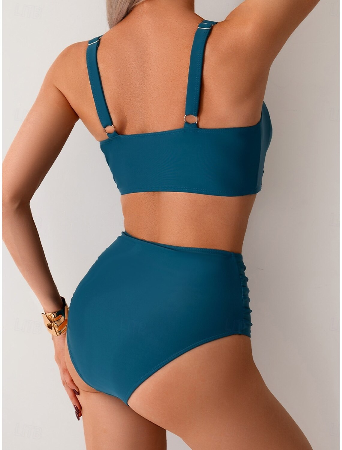 Bikini Mujer de Tela con Pliegues Ajuste Clásico