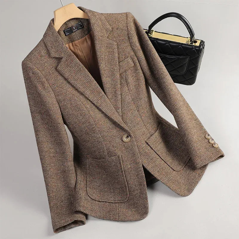 Blazer Mujer de Tweed Corte Clásico