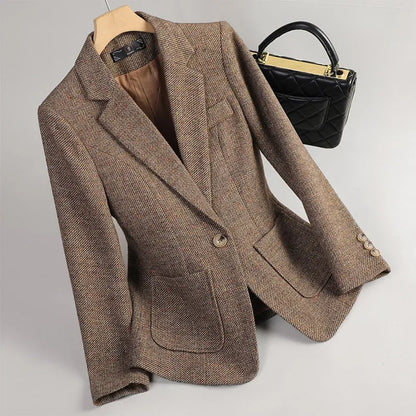 Blazer Mujer de Tweed Corte Clásico