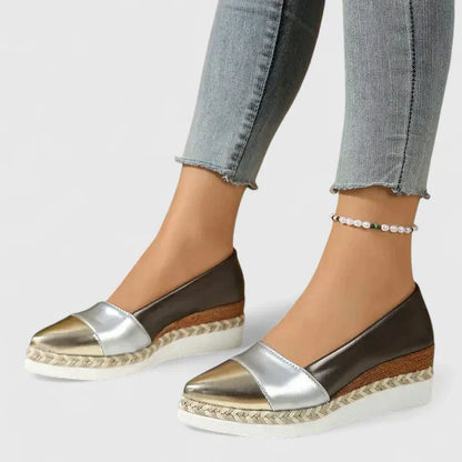 Alpargatas Mujer Plataforma Material Metálico