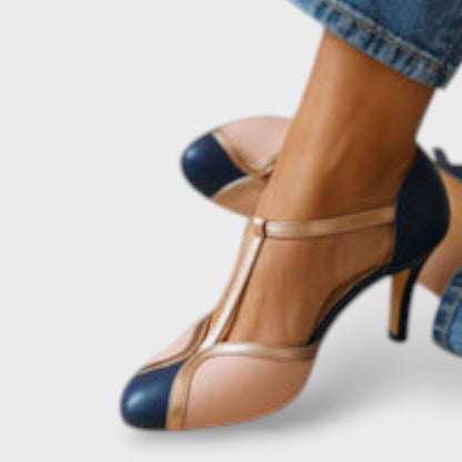 Tacones mujer estilo vintage con tira en T