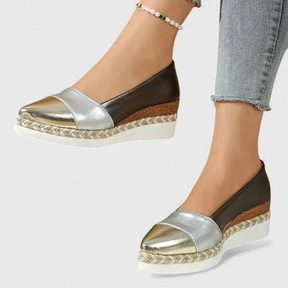 Alpargatas Mujer Plataforma Material Metálico