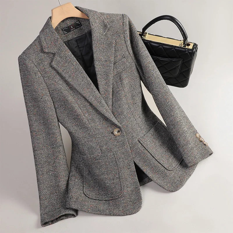 Blazer Mujer de Tweed Corte Clásico