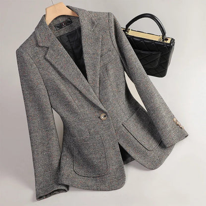 Blazer Mujer de Tweed Corte Clásico