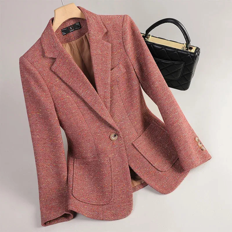 Blazer Mujer de Tweed Corte Clásico