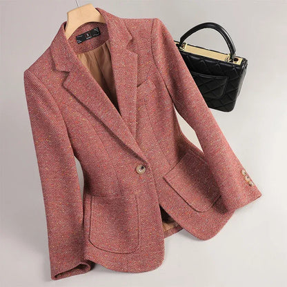Blazer Mujer de Tweed Corte Clásico