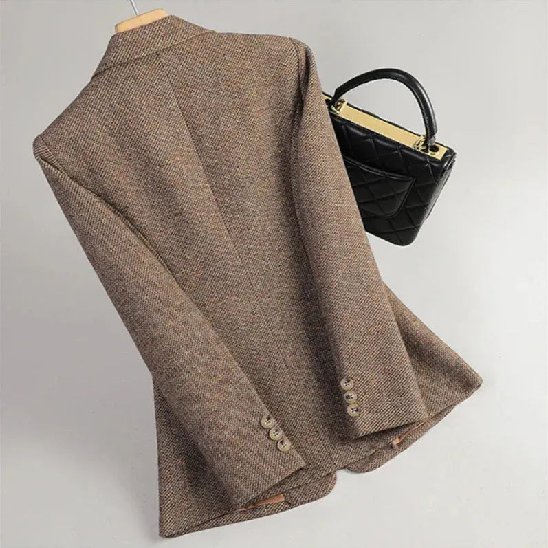 Blazer Mujer de Tweed Corte Clásico
