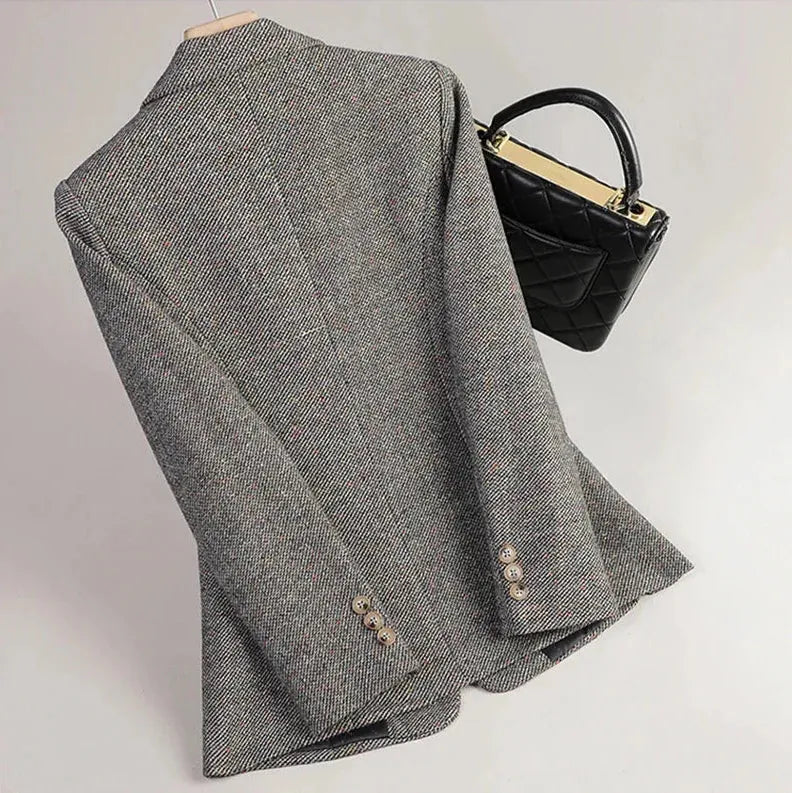 Blazer Mujer de Tweed Corte Clásico