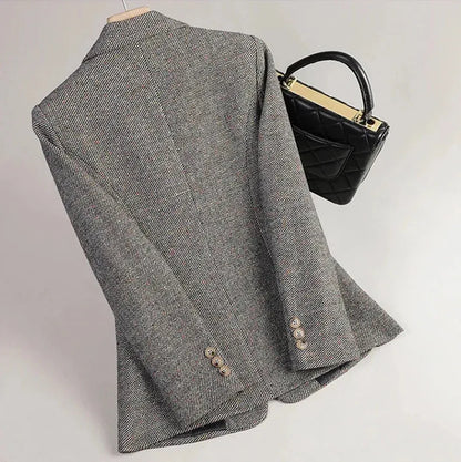 Blazer Mujer de Tweed Corte Clásico