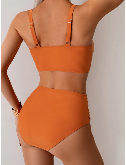 Bikini Mujer de Tela con Pliegues Ajuste Clásico