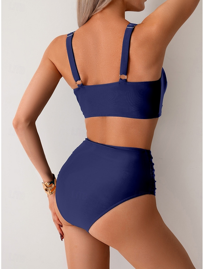 Bikini Mujer de Tela con Pliegues Ajuste Clásico
