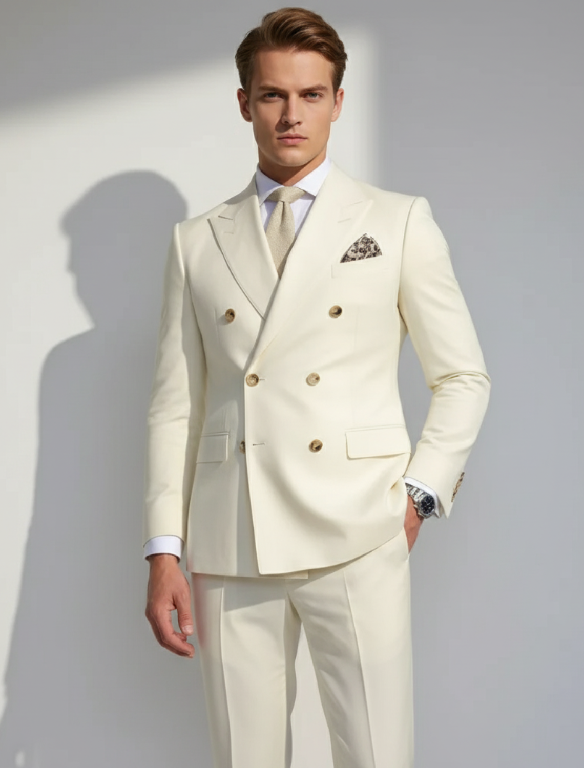 Traje Hombre Doble Botonadura Estilo Primavera - Mavetta