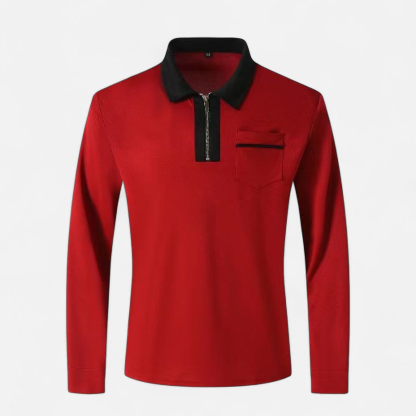 Polo Hombre Algodón Cuello Solapa Cremallera Casual