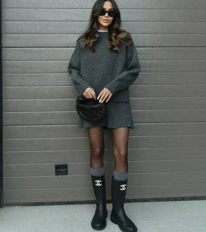 Conjunto Mujer de Punto Oversize Minifalda