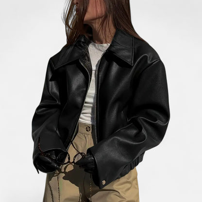 Chaqueta Motera Mujer de Polipiel Ajuste Slim