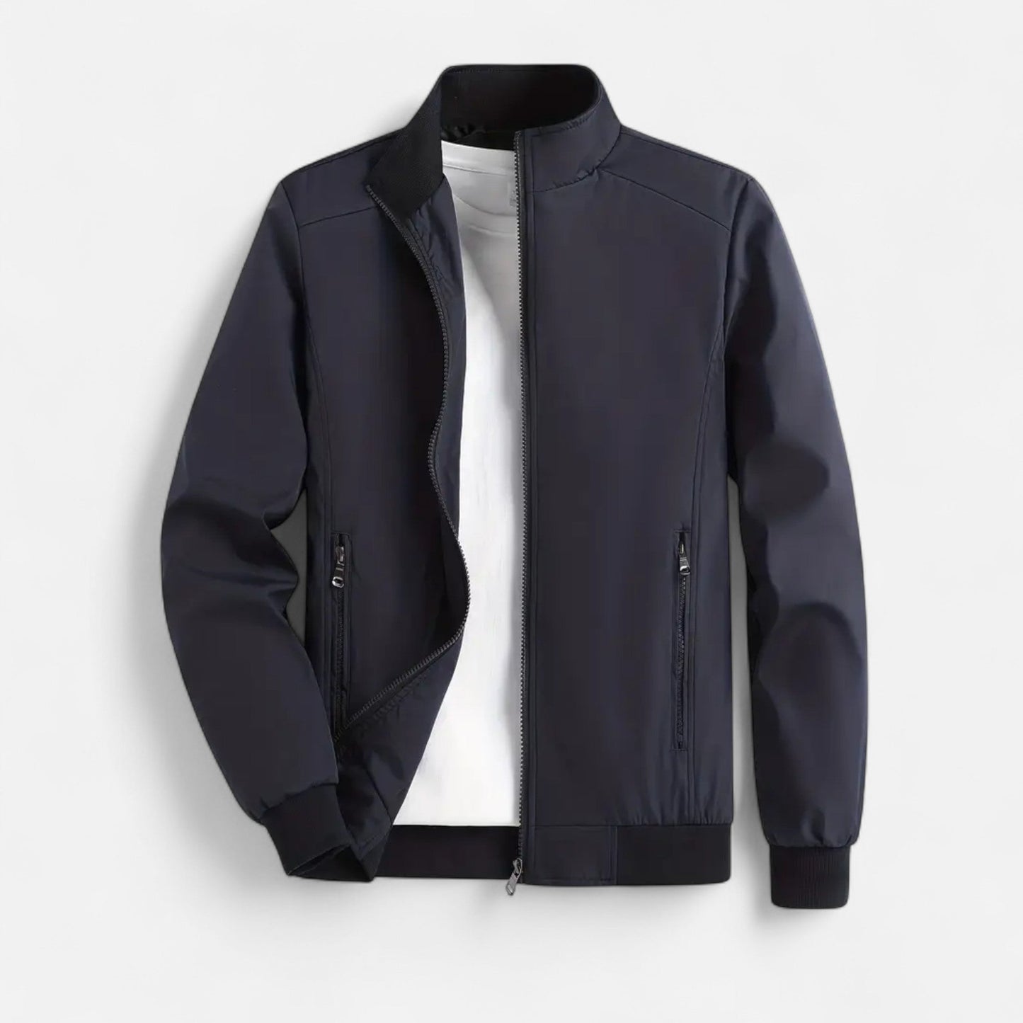 Chaqueta Ligera Hombre con Cremallera y Cuello Alto