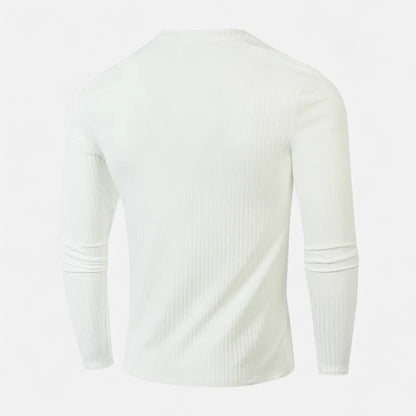 Camiseta Hombre Manga Larga Acanalada Ajuste Slim