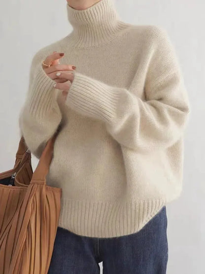 Jersey Mujer Cuello Alto Ajuste Elegante