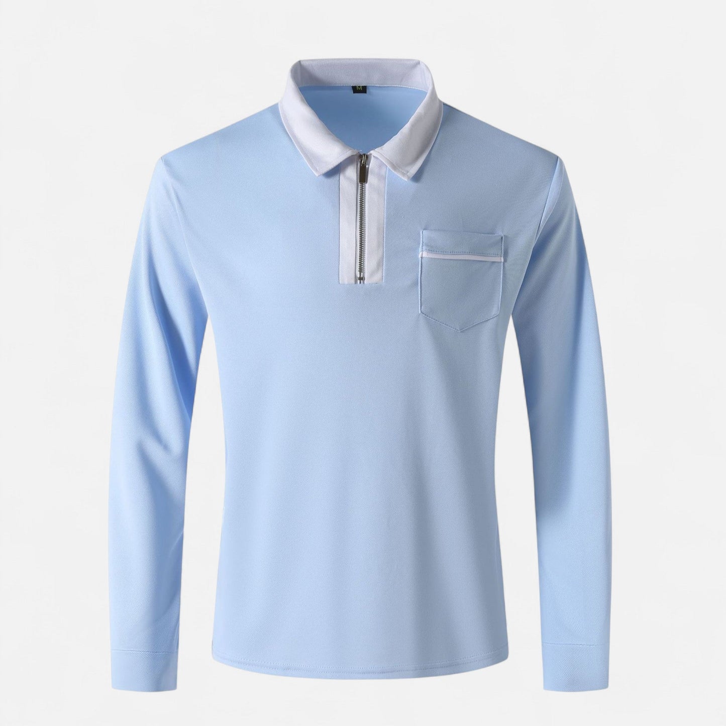 Polo Hombre Algodón Cuello Solapa Cremallera Casual