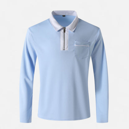 Polo Hombre Algodón Cuello Solapa Cremallera Casual
