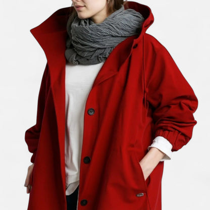 Gabardina Mujer Impermeable con Capucha Corte Atemporal