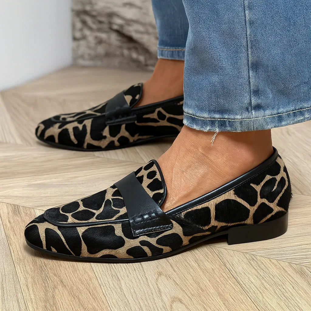 Mocasines Mujer con Estampado Animal Ajuste Clásico