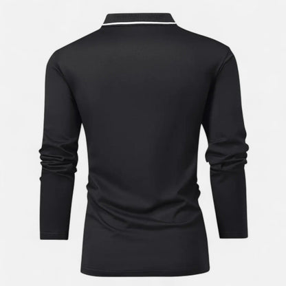 Polo Hombre Algodón Manga Larga Estilo Rugby