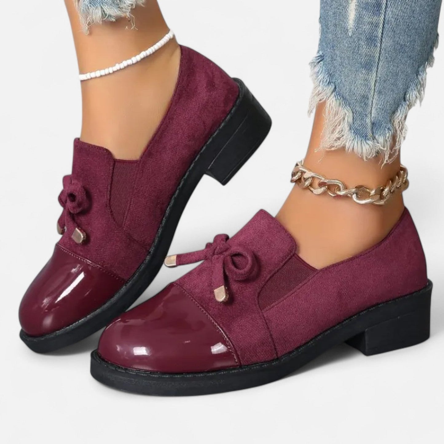 Mocasines Mujer Estilo Retro Detalle Lazo