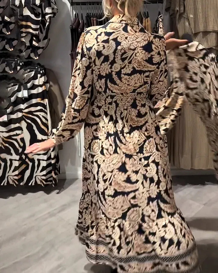 Vestido camisero mujer de tela ligera estilo vintage