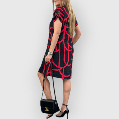 Vestido recto mujer Cuello polo Manga corta