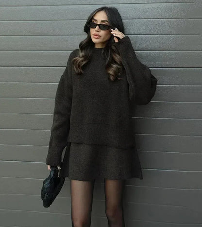 Conjunto Mujer de Punto Oversize Minifalda