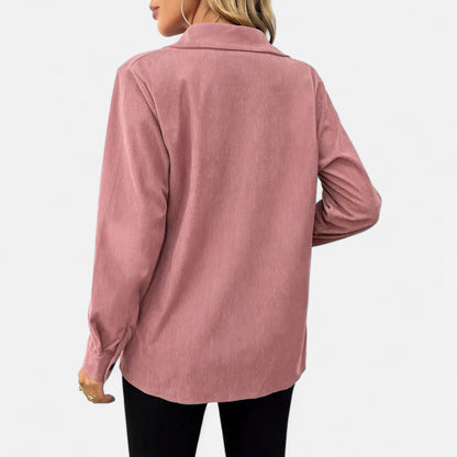 Camisa Mujer de Pana Bolsillos de Solapa