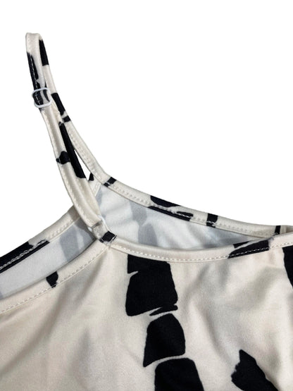 Vestido midi mujer de tela estampada tirantes finos