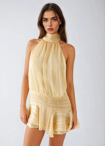 Vestido mini mujer Casual Escote halter
